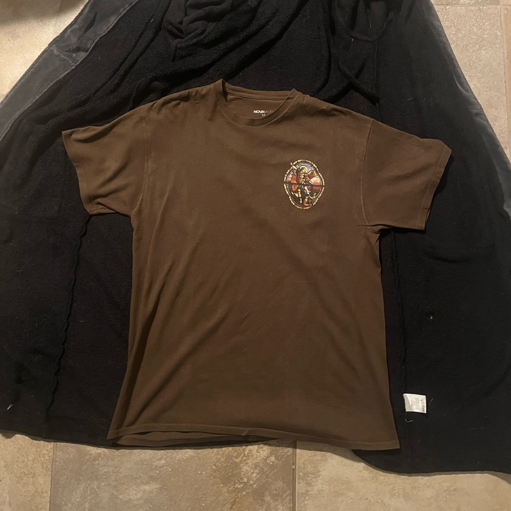 Fashion Nova st Michael the archangel Brown Short Sleeve Graphic Tee